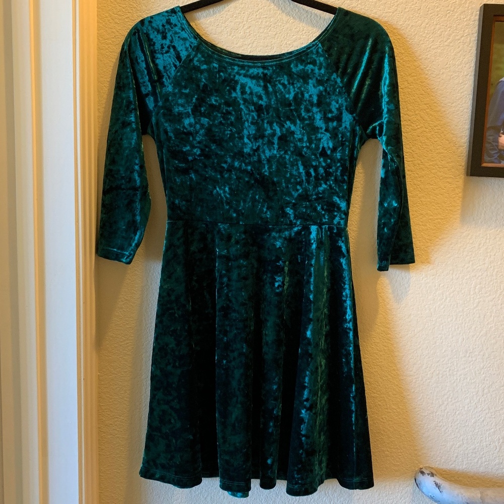 Green Velvet Dress